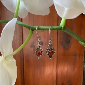 Sterling Silver and Amber Earrings